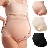 momcozy Schwangerschafts-Unterwäsche für Damen, Hohe Taille, Weiche Nahtlose Maternity-Unterwäsche, Über dem Bauch