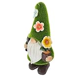 BESPORTBLE Zwerg Nachtlicht Miniatur Solarleuchten Im Freien Wichtel- Lustige Gartendeko Außen Terrasse Halloween- Lichter Gnom Mit Solarlicht Teppich Zinn Tür Green Sonnenkollektor