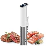Wancle Sous Vide Sous Vide Stick 1100W –Sous Vide Garer mit IPX7 Wasserschutz, ±0,1 °C Temperaturkontrolle, leise & kompakt – Perfekt für zarte Steaks & Gemüse, Weiß