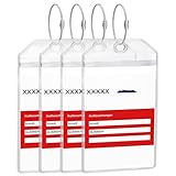 Yizhet 4 Stück Kofferanhänger für Kreuzfahrten, Kreuzfahrt Gepäckanhänger für Aida, Transparente Gepäckanhänger mit Verschraubbaren Metallbändern, Wasserfest, 19cm x 11cm