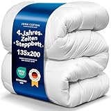John Cotton 4 Jahreszeiten Bettdecke 135x200 - Atmungsaktive 3-in-1 Bettdecken für Sommer & Winter | Oeko-Test Zertifiziert Steppdecke, Warme Schlafdecke | Winterdecke 135 x 200 cm