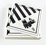 Lithium-Batterie-Etiketten der Klasse 9, 100 mm, Warndiamanten für Lithium-Batterien, Packung mit 100 Vinyl-Etiketten, individuell geschnitten