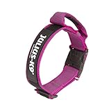 JULIUS-K9, 100HA-K-PN-2015 Color & Gray K9-Halsband mit Haltegriff, Sicherheitsverschluss und Logo, 40 mm*38-53 cm, verstellbar, pink-grau