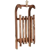 Viana Winterliche Holzschlitten Deko Braun Lasiert, 49,5cm – Gemütliche Landhaus Winterdekoration & Geschenkidee