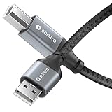 Sonero® USB 2.0 Kabel, Verbindungskabel, Druckerkabel, A-Stecker auf B-Stecker, 480 MB/s, space grey/schwarz, 1,00m