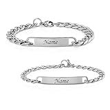Armband mit Gravur | Personalisiertes Armband für Paare | Geschenk für Freund | Pärchenarmband | Namensarmband | Silberarmband für Herren & Damen