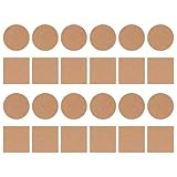 HAPINARY 24Pcs Klebstoffgeklebung Cork Matte Cup Coasters DIY Cork Coaster Selbstklebende Korkpads Selbstklebende Matten DIY Cup Pad Isolierung Matte Cork Board DIY Coaster DIY Becher Bad
