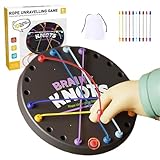 Seil Entwirrspiel Logik Brettspiel für Kinder & Erwachsene – Denkspiel mit bunten Knoten, 3 Schwierigkeitsstufen, Aufbewahrungstasche, Lernspiel Geschenk ab 6 Jahre – inspiriert von Brainy Knots