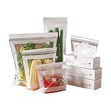Gefrierbeutel, Sandwich-Aufbewahrungstasche, 12 x 32 cm, auslaufsicherer Kühlschrank-Organizer, wiederverwendbar, luftdichter Verschluss, lebensmittelechtes Design für Mahlzeiten, Marinieren von