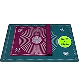 Belmalia 2x Backmatte Silikon, 2 Größen Antihaft Backunterlage: 51x71 cm + 40x50 cm, XL Teigmatte mit Maßen, Petrol Lila