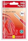 miradent Pic-Brush® Minis | Interdentalbürsten rot 0,5mm | 32 Stück | für eine optimal gründliche Reinigung der Zahnzwischenräume | ideal für unterwegs