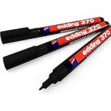 Edding 370 Permanentmarker, 1 mm Rundspitze, Schwarz, 3 Stück
