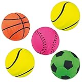 TRIXIE Moosgummiball 5 Stück auch für Ballschleuder -neonfarben