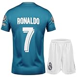 NIHMEX Madrid Nostalgie Blau #7 Final,Limitierte Auflage Trikot Fußball Neu Saison, Shorts Socken Jugendgrößen (Blau,164).