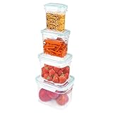 LIHOOOOM 4 Teiliges Set Frischhaltedosen Mikrowellengeschirr mit Deckel Vorratsbehälter Essensbox Kühlschrank Aufbewahrung Meal Prep Boxen Brotdosen Lebensmittel Aufbewahrungsbox BPA-freie 5000ml Grün