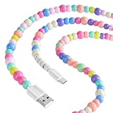 USB-auf-USB-C-Ladekabel für iPhone 16, 1 m, niedliches USB-Ladekabel mit Perlen, 66 W, Hochgeschwindigkeitsübertragungskabel, USB-A-auf-Typ-C-Kabel für 15 Pro Max/Mac Book Air 13 Zoll / iPad Pro/Air /