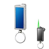 TUVovosd Feuerzeug mit Einstellbarer Flammengröße, winddichtes, nachfüllbares Butan for Campingkerzen (Butan Nicht im Lieferumfang enthalten)(Blue)