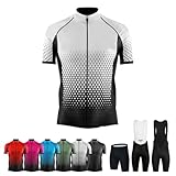 COITROZR Personalisiertes Fahrradtrikot Individuelles Kurzarm Elastik Pro Rennradtrikots MTB Bekleidung für Erwachsene & Teenager mit Schneller Trocknung mit Team Namen Logo(White)