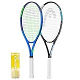 HEAD Ti Titanium Tennisschläger Twin Set inkl. Schutzhüllen und 3 Tennisbällen