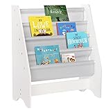 ONVAYA® Kinderregal Hannah | Bücherregal fürs Kinderzimmer | Aufbewahrungsregal für Bücher, Zeitschriften, Schulmaterial etc. | Büchergestell | Hängefächerregal