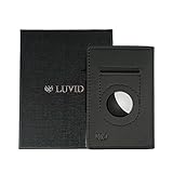 LUVID Airtag Wallet Premium Kunstleder | Hochwertiges Kreditkartenetui | Geldbörse Herren | Klein Vintage Schwarz Slim Wallet Card Holder Air Tag Geldbeutel Portemonnaie Herren