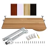 Tablett aus Holz für Home Office, Teak-Finish, 60 x 26 cm, unter dem Schreibtisch, Tastatur, Maus