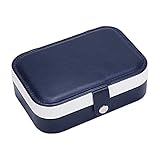 Oshhni Kleine Schmuckschatulle Organizer 2 Lagig Staubdicht Wasserdicht Geschenk Aufbewahrungskoffer Reisehalter für Uhren Armbänder Ringe Mädchen Freundin