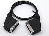 POPESQ® 1 x SCART Kabel Premium SCART Stecker – Scart-Stecker 0,6 m schwarz #A2863