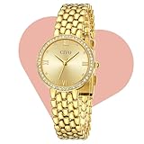 CIVO Damenuhr Gold Armbanduhr Damen：Elegant Edelstahl Analog Quarz Wasserdicht - Luxus Uhr mit Diamanten Geschenke für Mama und Freundin