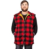 TRAILCREST Herren-Arbeitsweste Chambliss Buffalo Red Plaid & Safety Orange, rot, Medium-Large