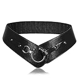 TY belt Damen Ledergürtel Mode Runde Haken Design Breite Hüfrgürtel Elastische Gürtel schwarz