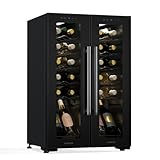 Klarstein Shiraz Weinkühlschrank 2 Zonen - 24 Flaschen, Freistehend, 5-18 °C, LED-Beleuchtung, Touch-Bedienung, Elegantes Design, Weinklimaschrank