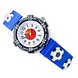 YARNOW Armbanduhr Basketballmotiv Silikon Verstellbar Jungen Sportuhr Blau Cartoon Design für Ab Jahren Lernuhr Robust und Bequem