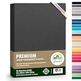 Premium Spannbettlaken, extra schwer und dick, 97% Mako-Jersey-Baumwolle und 3% Elasthan, auch Boxspringbett geeignet, 90 x 200-100 x 220 cm, Anthrazit/Grau