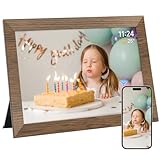 AHOWAI Digitaler Bilderrahmen mit 32 GB WiFi 10,1 Zoll mit 1280 x 800 IPS LCD-Touchscreen, automatische Drehung und Audio, schnelles und einfaches Teilen von Fotos oder Videos über die kostenlose