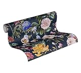 A.S. Création Jette Vliestapete Tapete tropisch floral natürlich 10,05 m x 0,53 m blau grün rot Made in Germany 373364 37336-4