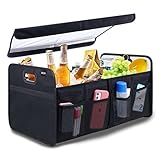 Vicera Auto Kofferraum Organizer • Faltbare Aufbewahrungsbox mit Deckel • Autotasche Kofferraumtasche mit Kühlfunktion ideal für Reise, Camping, Einkauf