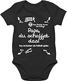 Baby Body Junge Mädchen - Sprüche - Papa du schaffst das Fußball - weiß - 1/3 Monate - Schwarz - strampler daddy babymode witzig spruch fussball bodys babybody mit sprüchen spruche anleitung