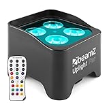 BeamZ BBP90 Uplight LED Par Strahler 4x 4 Watt, Bühnenbeleuchtung, LEDs für DJ Pult, Bühnenlicht, DMX-LAN, Partylicht Musikgesteuert, Bühnenequipment, mit Fernbedienung
