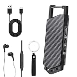 Voice Recorder Diktiergerät 64 GB Tragbar, Digitales Aufnahmegerät mit DSP Intelligenter Geräuschunterdrückung, One Touch Aufnahme, Aufhängbar Recorder für Vortrag Interviews Meeting