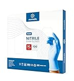 Kemes Nitrilhandschuhe Blau 100 Stück Latexfrei Puderfrei Einweghandschuhe blue Nitril Größe S | M | L | XL (XL)