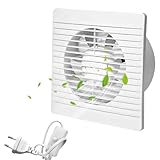 Nizirioo Badlüfter Ø 100mm Wandventilator Abluftventilator Badezimmerlüfter Bad Lüfter mit Kabel Schalter, Wandmontage WC Lüfter Geräuschloser Leise Betrieb, Geringer Energieverbrauch Weiß