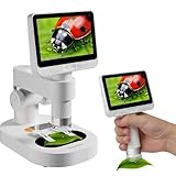 BEAVERLAB 4,0' IPS digitales Mikroskop 100X-1600X, Handheld Microscope 1080P HD Taschenmikroskop WiFi USB Mikroskop für Anfänger, Handy Mikroskop mit 8 einstellbaren LED-Lights, kompatibel mit PC/TV