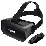 VR Brille für Handy, Virtual Reality Brille mit Bluetooth-Fernbedienung, 360° Drehung, V8 Betrachtungswinkel 90-120 Grad, HD Anti-Blau Linsen 3D VR Brille für iPhone & Android 4,0-6,7 Zoll