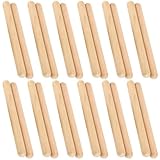 HEIYUET 24 Stück Holz Klanghölzer 20cm Lang, Klangholz Instrument, Klangstäbe Holz Rhythmusstöcke, Rhythmus Sticks, Klanghölzer Set für Anfängers, Bands, Profis