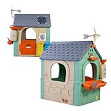 FEBER Recycle Eco House, Kinderhaus aus recyceltem Kunststoff, aufklappbare Tür, leuchtende Farben und lichtbeständig, einfache Montage, ab 3 Jahren, berühmt (FEH26000)