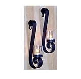Wandkerzenhalter 2er Set Teelichthalter Wand-Kerzenhalter Metall gebogen