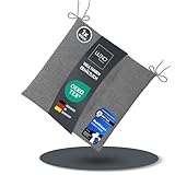 LILENO HOME 1er Set Stuhlkissen Hellgrau (40x40x4,5 cm) - Sitzkissen für Gartenstuhl, Küche oder Esszimmerstuhl - Bequeme UV-beständige Indoor u. Outdoor Stuhlauflage als Stuhl Kissen