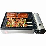 Tragbarer Gasgrill, 1900 W, Piezo-Zündung + Fettauffangschale, abnehmbar & waschbar, Camping COOK160
