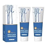 Birch Juice Bio-Feuchtigkeits Sonnenschutz, Generisch Korean Sunscreen,SPF50+ PA++++ Face Sun Cream, Moist Essence Type keine weißen Rückstände, nährende Sonnencreme (2)